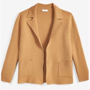 Chic Sweater Tan Open Blazer